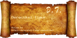 Derecskei Timur névjegykártya